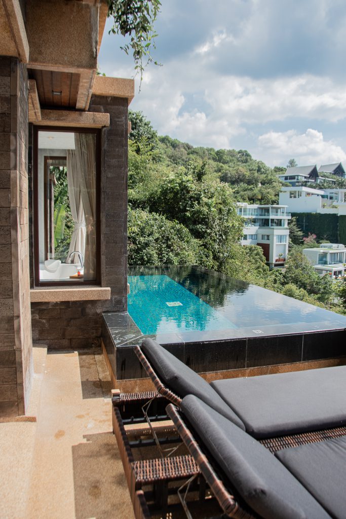 Phuket,Paresa Resort, Thailand, Pool, Hotelroom, View, blue, water, wood, interior